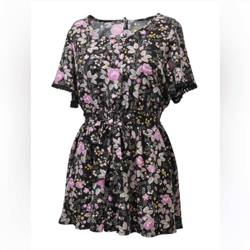 NWT Young USA Floral Romper Womens Size XL